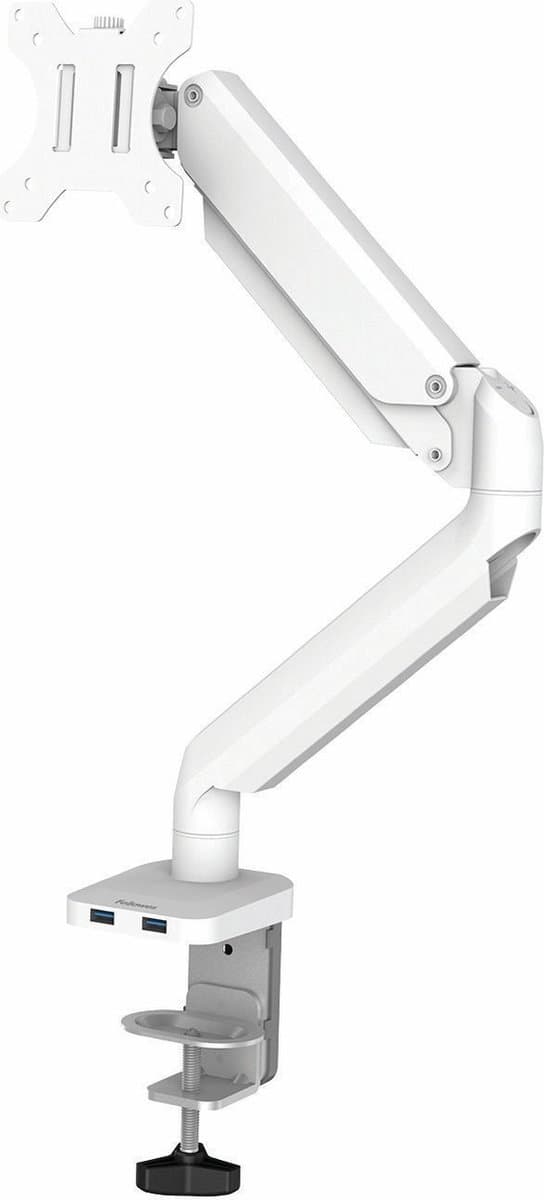 Fellowes Platinum - Monitor Arm - 1 scherm - Tot 8 kg - Tot 32 inch - Gasveer - USB - Wit