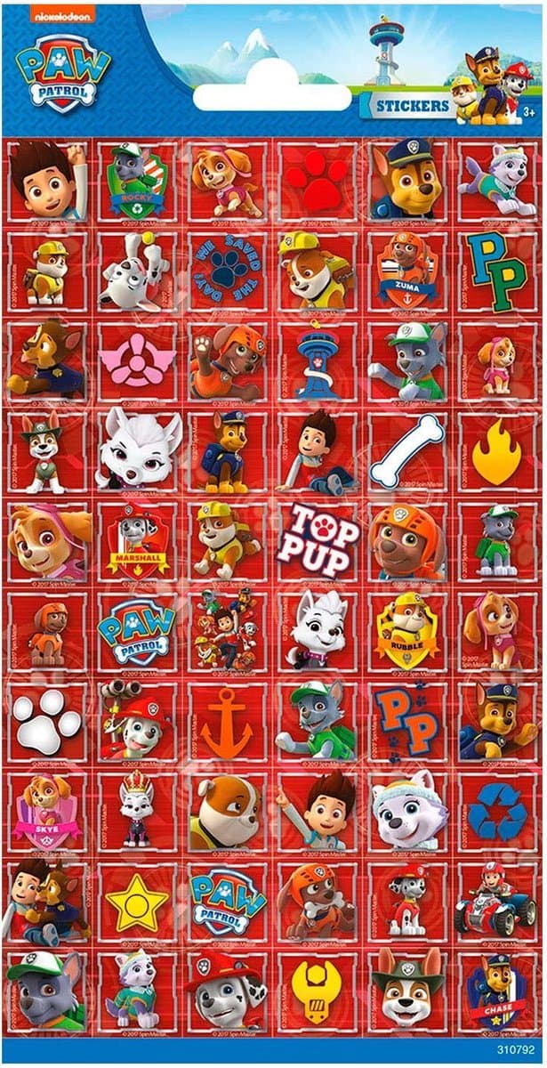 Paw Patrol Stickervel Rood