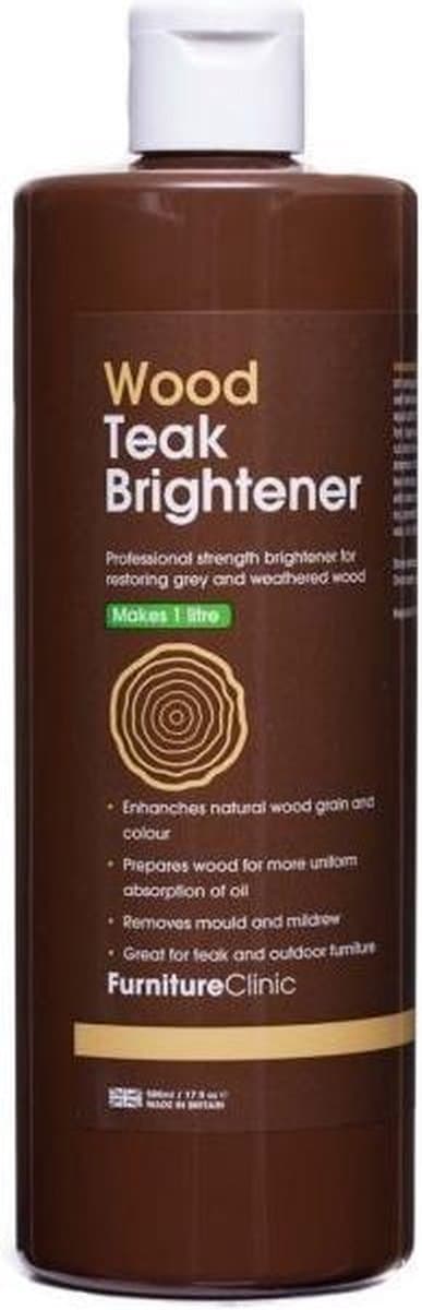 Teak Hout Brightener 500ml - Verweerd Teak Hout Herstellen - (goed voor 70m²) - Tuin Meubilair, Scheeps Teak, Boot Dekken - Wood Teak Brightener500 ml