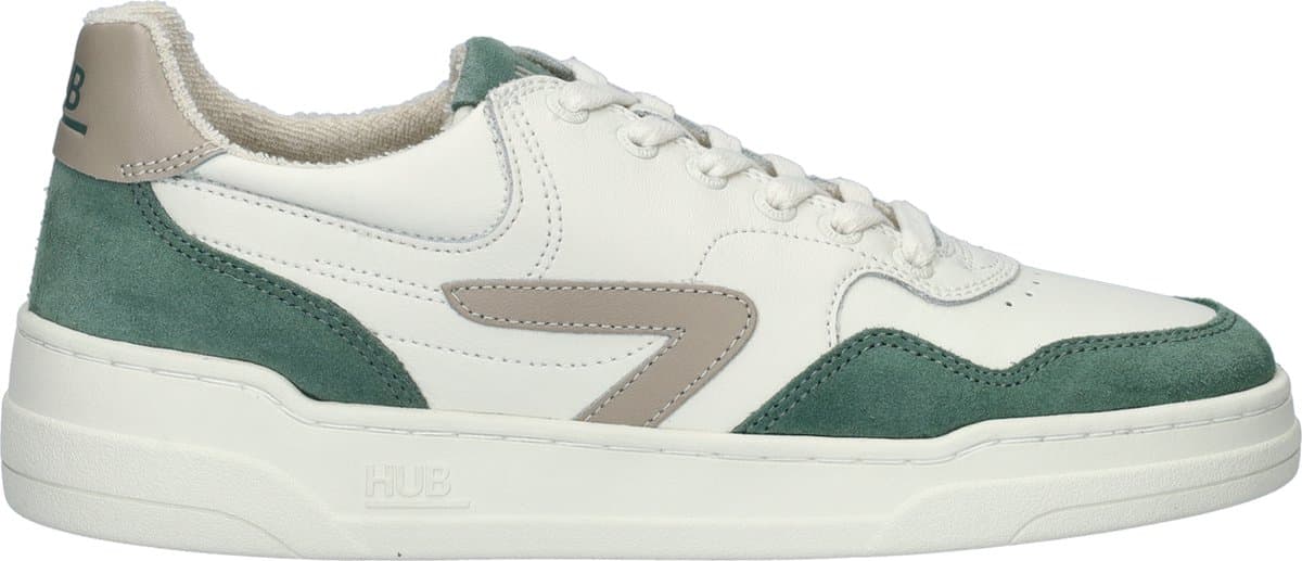 HUB Court-z Sneakers Heren - Leren Sneaker - Wit - Maat 42
