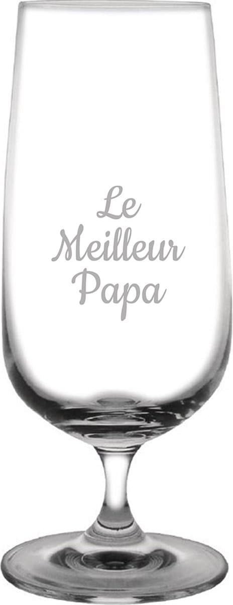 Bierglas op voet gegraveerd - 41cl - Le Meilleur Papa