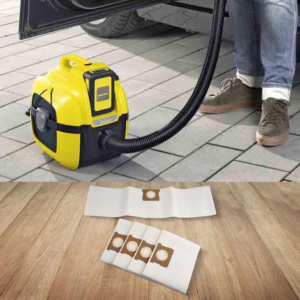 Stofzuigerzakken - Reservezakken Fleece - Huishoudelijk Gebruik - Hypoallergeen Verzegeld - 3L Capaciteit 5 Stuks - Wit