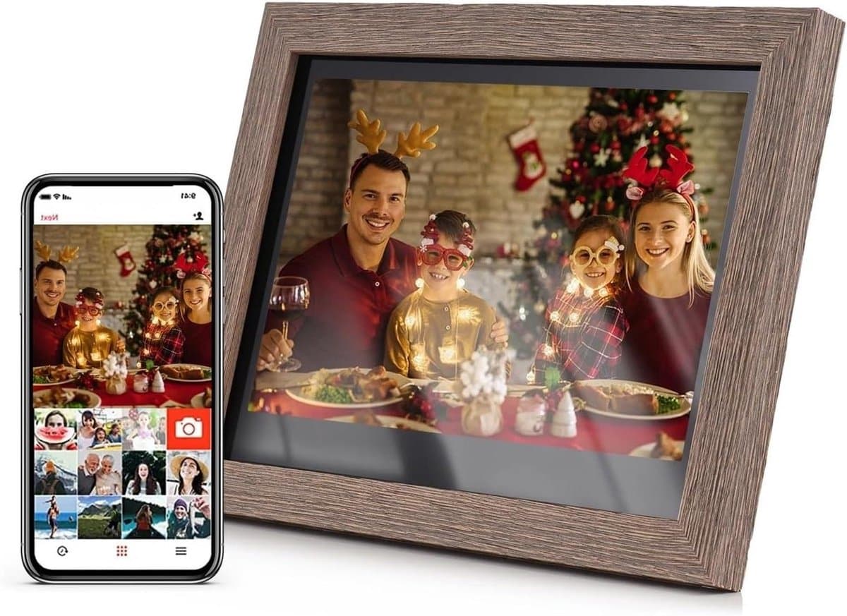 Digitale fotolijst 10,1 inch WiFi-frame 1280 * 800 IPS touchscreen Cloud digitale fotolijst 16 GB opslag Foto delen via APP (Type 1)