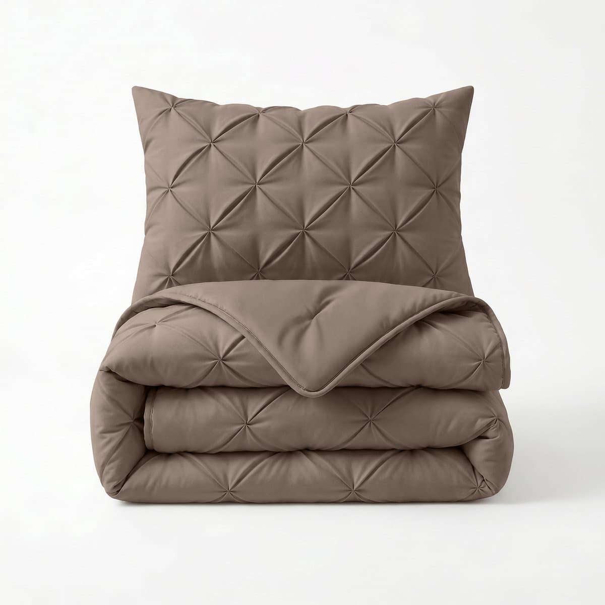 Sleeptime 2-in-1 Dekbed en Hoes Pintuck - Wasbaar Dekbed - 140x200 - Taupe