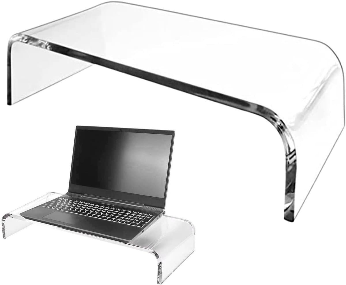 Monitor Verhoger - Bureau Organisatie - Werk Efficiëntie - Stevig Acryl Materiaal - Klein formaat - Transparant