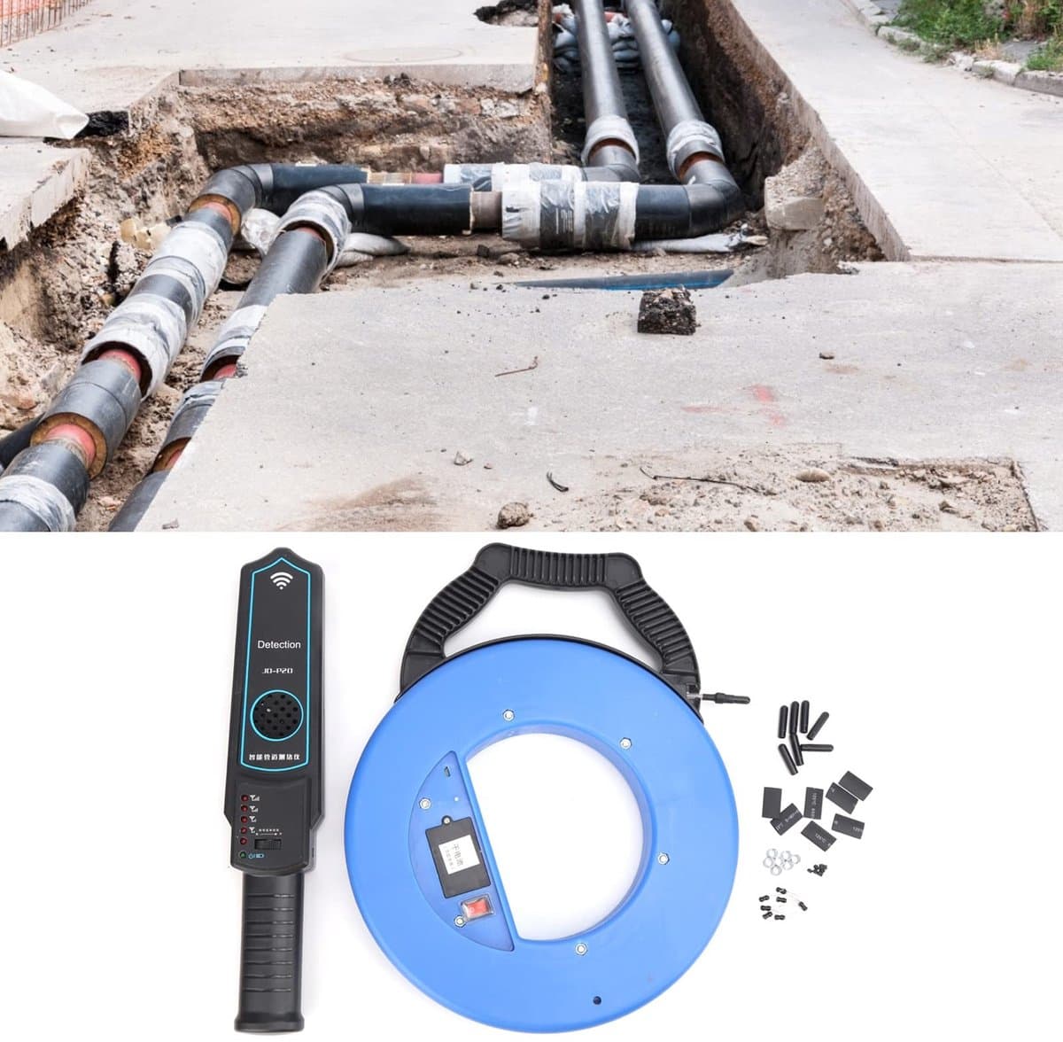 Dailygoods- Leidingzoeker - Ondergrondse Waterlekdetector - Blokkadedetector - Metalen/PVC Waterleidingen - 20m Detectiebereik - Eenvoudige bediening - Verstoppingsdetector