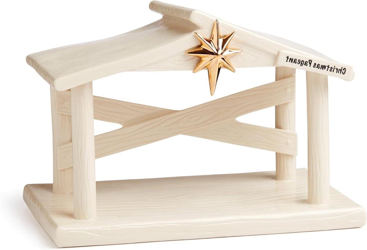 Kerststal Figuur - Kerstdecoratie Set - Feestdagen Versiering - Met Gouden Ster - 5.91 Inch - Veelkleurig