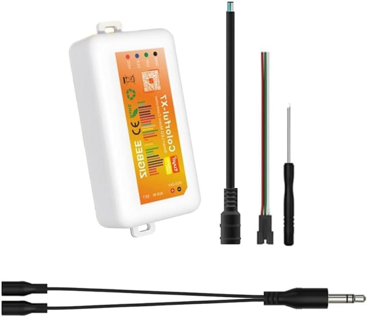 LED Strip Controller - Omgevingslicht Module - Slimme Verlichting - App en Stem Bediening - DC5-24V - Zwart