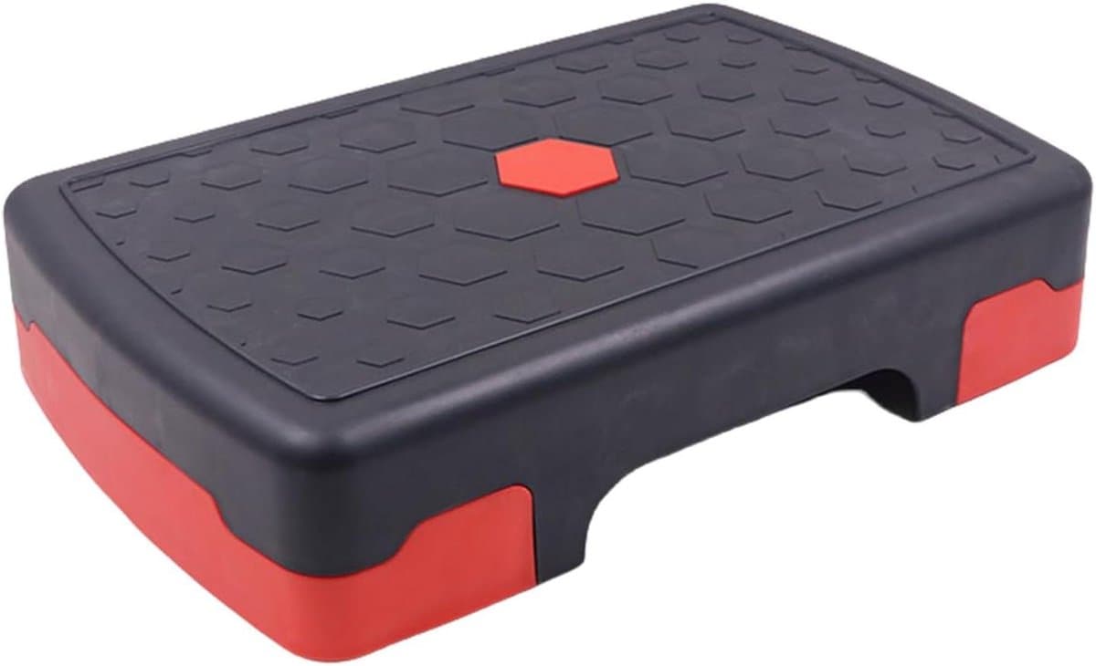 Aerobic Fitness Step - Oefenplatform - Thuis Trainen - In Hoogte Verstelbaar - 45x30x10cm - Zwart Rood