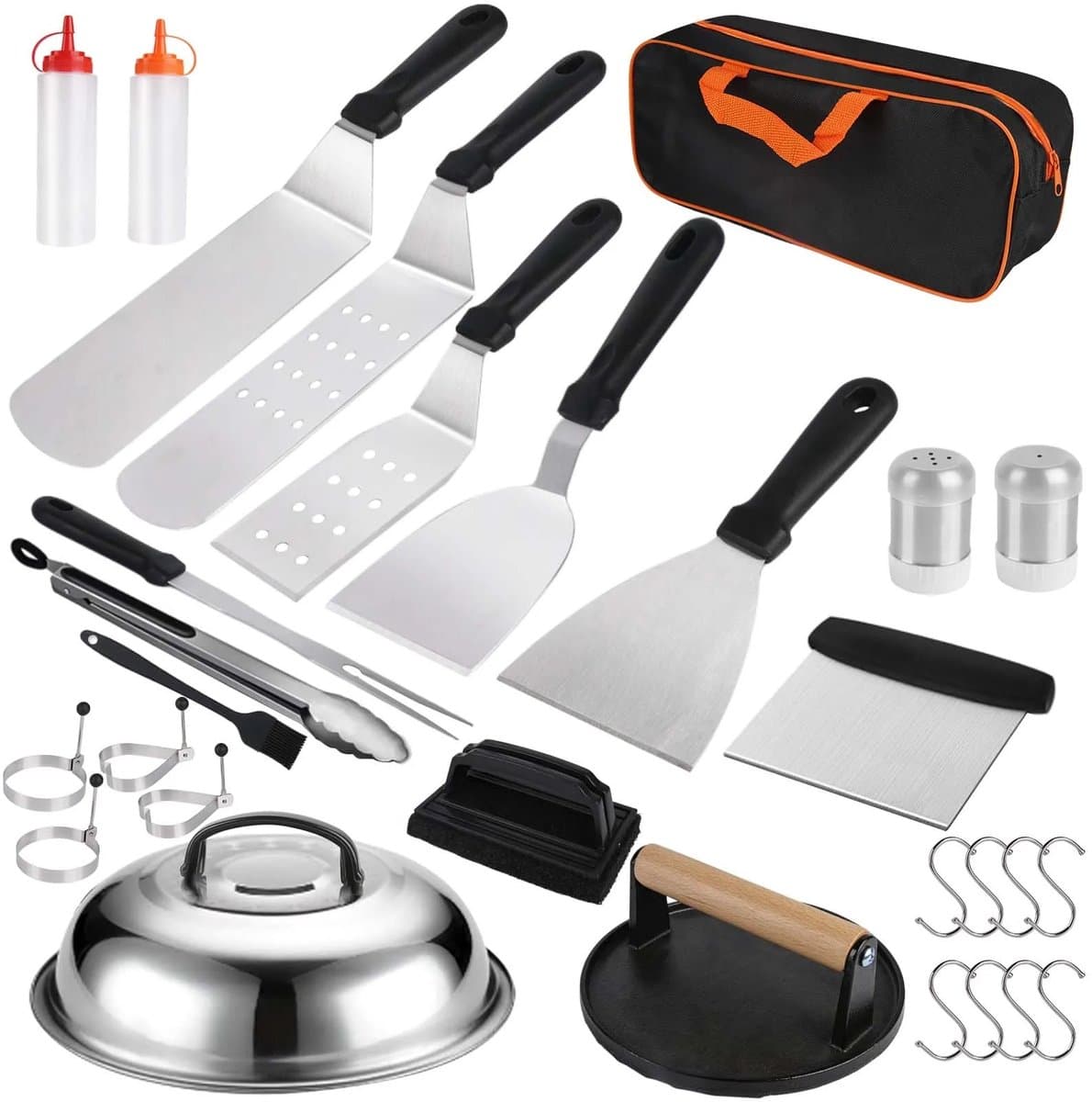 Linkforu - Complete BBQ Accessoireset - 29 Delige RVS Grill Gereedschapset – Incl. Spatels Persfles Burgerpers En Opbergtas