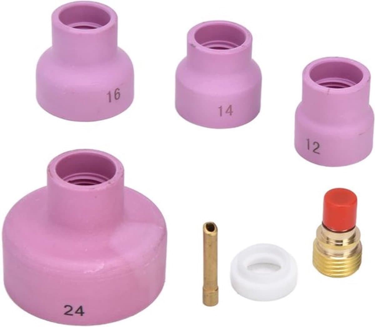 Gas Lens - Stubby Lasdonder Set - Vervangset Voor WP 9 20 25 - Koper & Keramiek