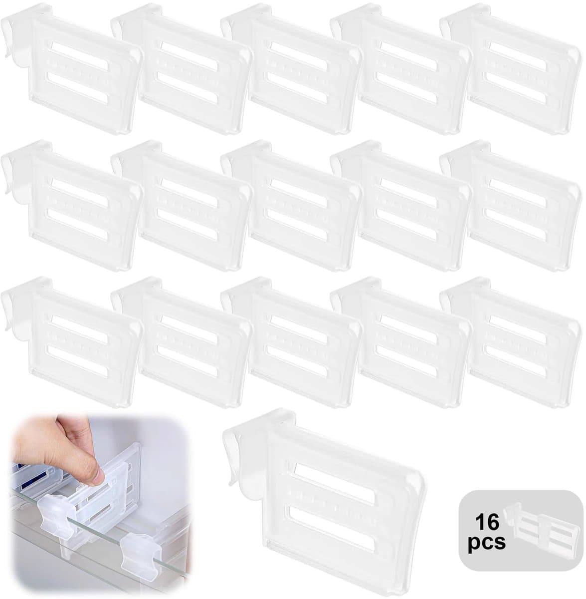 Store_8 - Fridge Divider - 16 Pieces - Ruimtebesparend - Multifunctioneel - Koelkast Organizer - Ideaal voor voedselopslag - Wit