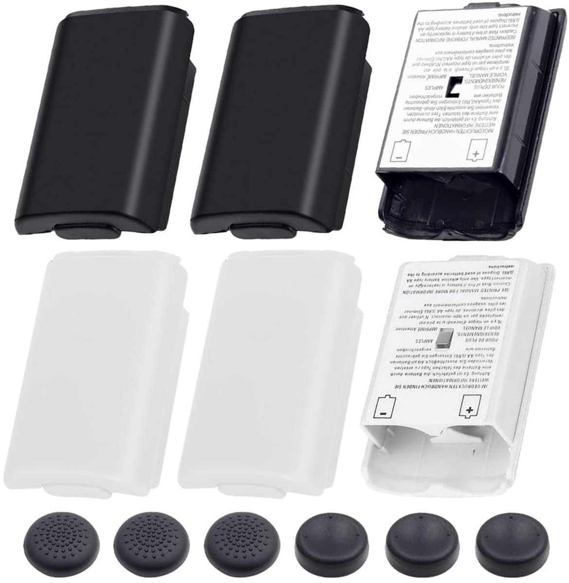 Xbox 360 Controller Batterijdeksel Vervangset - 6 Stuks (Zwart & Wit)