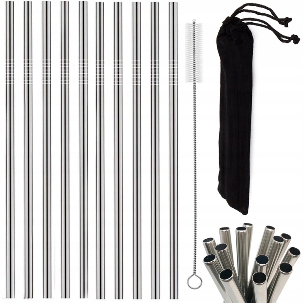 Hangzhou A Link Star Technology Co. Ltd - Herbruikbare Metalen Rietjes - 10 Stuks - Inclusief Schoonmaakborstel - Etui