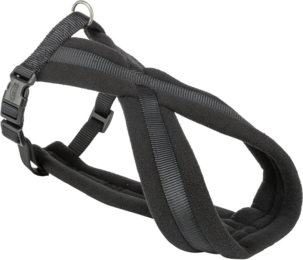 Hondenharnas Premium - Vlies gevoerd tuig - Comfortabele wandeling - Verstelbare pasvorm - 35-65 cm - Zwart