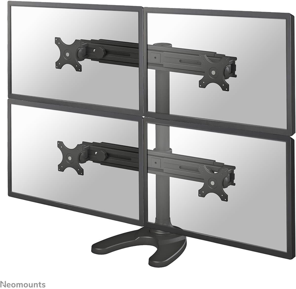 Neomounts FPMA-D700DD4 full motion monitorstandaard 4 schermen - 19-30" - standaard/doorvoer - zwart