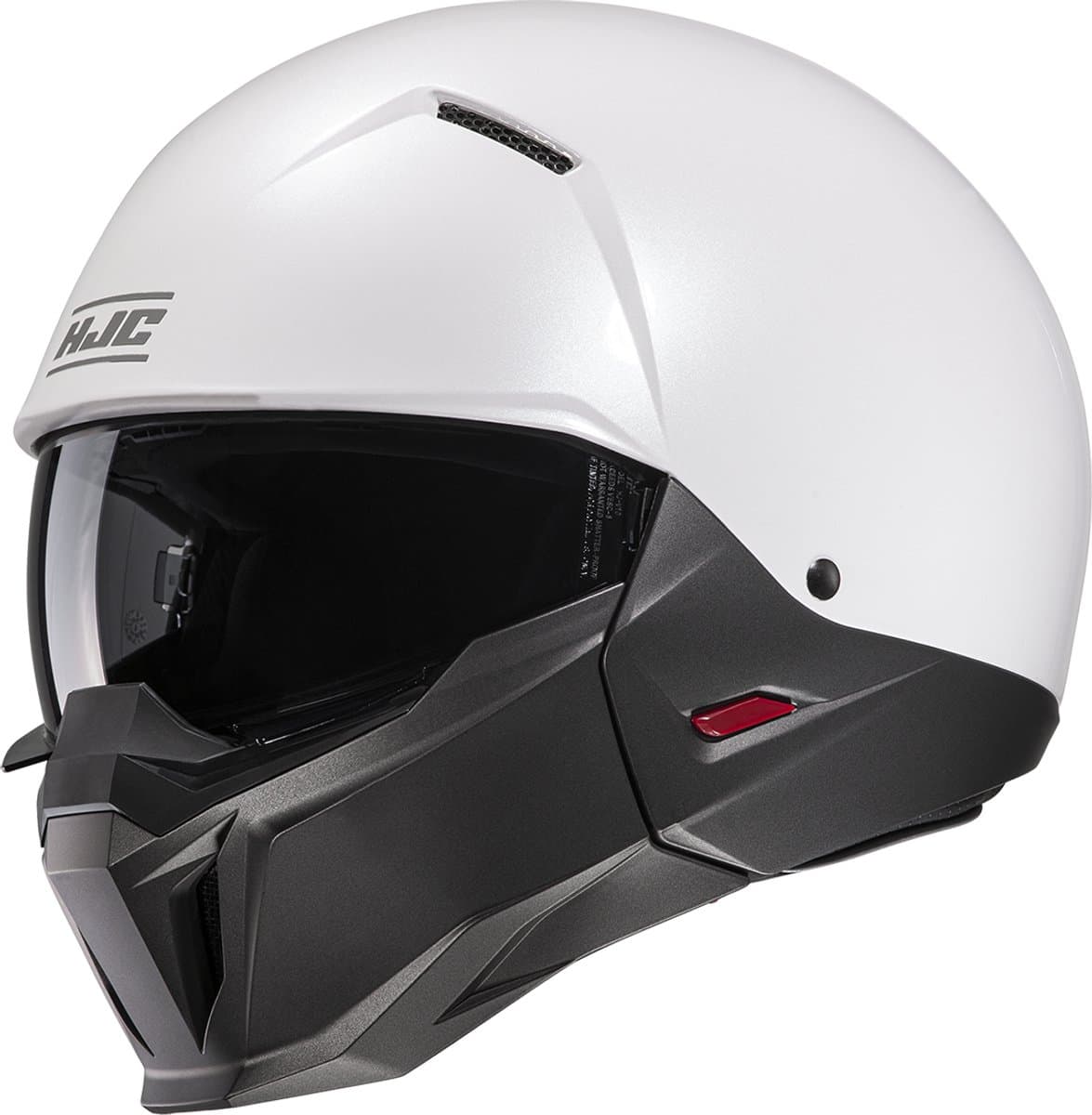 HJC i20 Pearl Wit / Semi Flat Zwart Jethelm - Helm