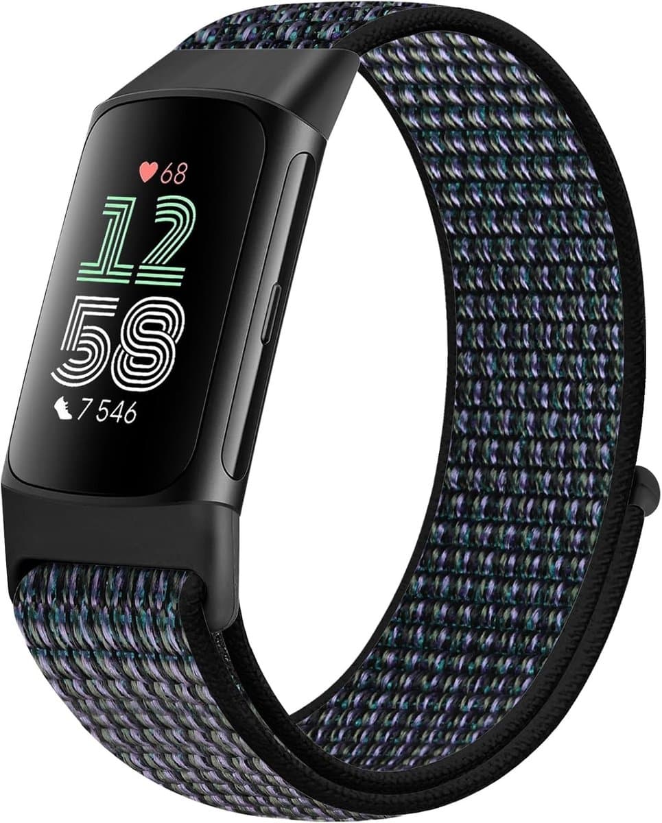 Verstelbare Nylon Sport Loop Armband voor Fitbit Charge 5 - Duurzaam en Comfortabel Vervangband voor Dames en Heren