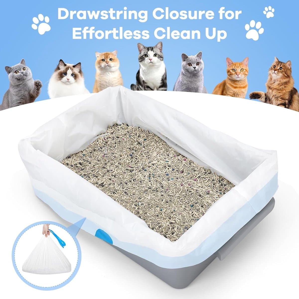 Photonspace 3 rollen kattenbak zakken - 20 stuks per rol