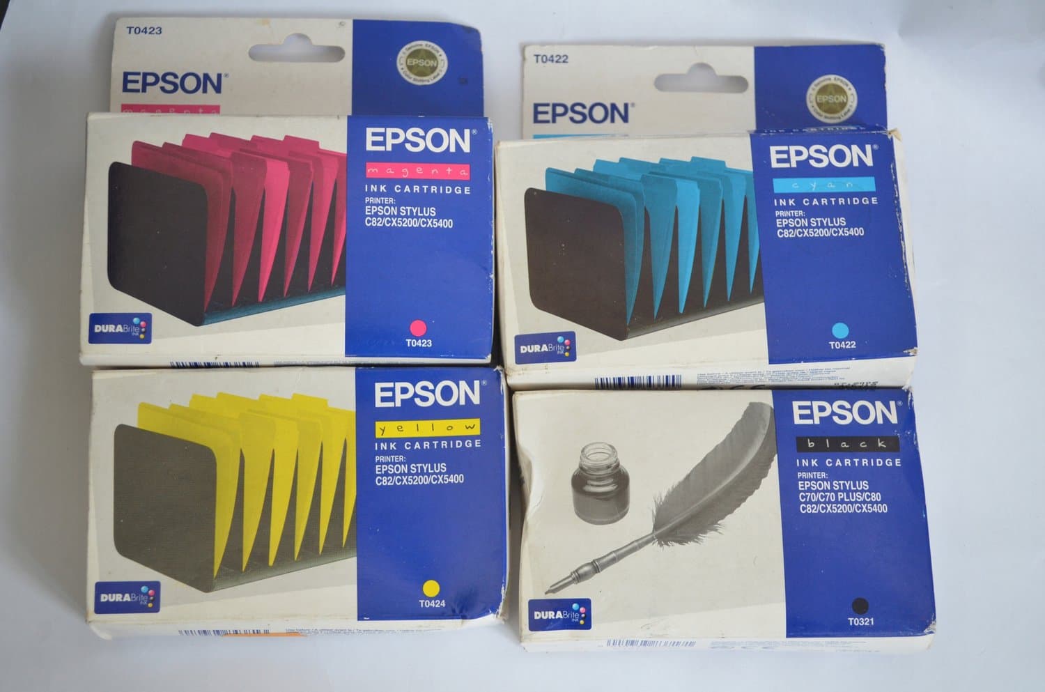Originele Epson T0423, T0422, T0321, T0424 Inktcartridges Set