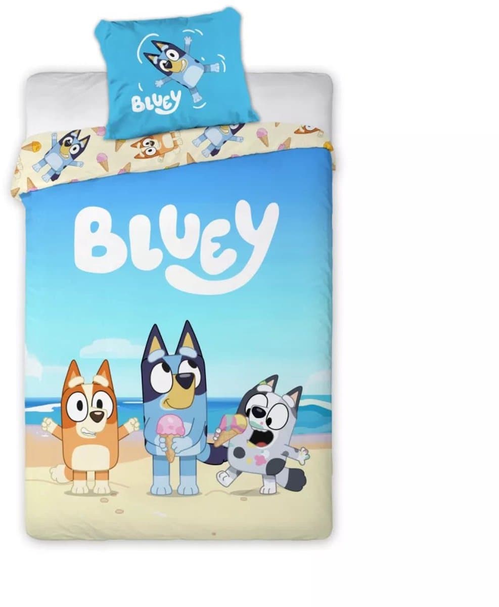 Bluey Dekbedovertrek Beach Day – 100x135 cm + Kussensloop