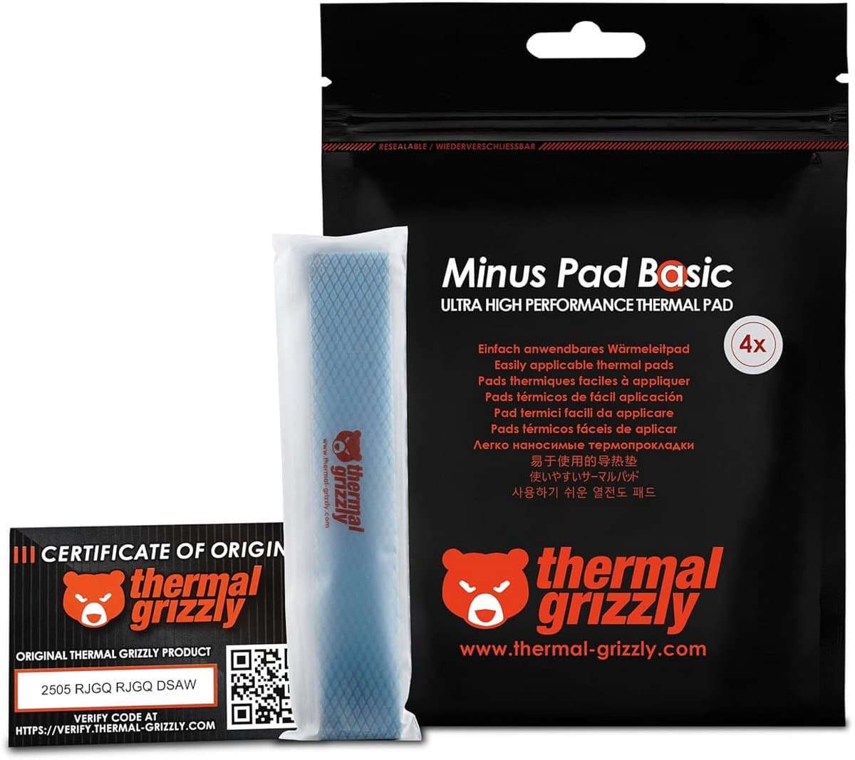 Thermische Interface Pads Basic 4-Pack - 120x20x1mm voor SSD, GPU en Elektronica - Niet-geleidend