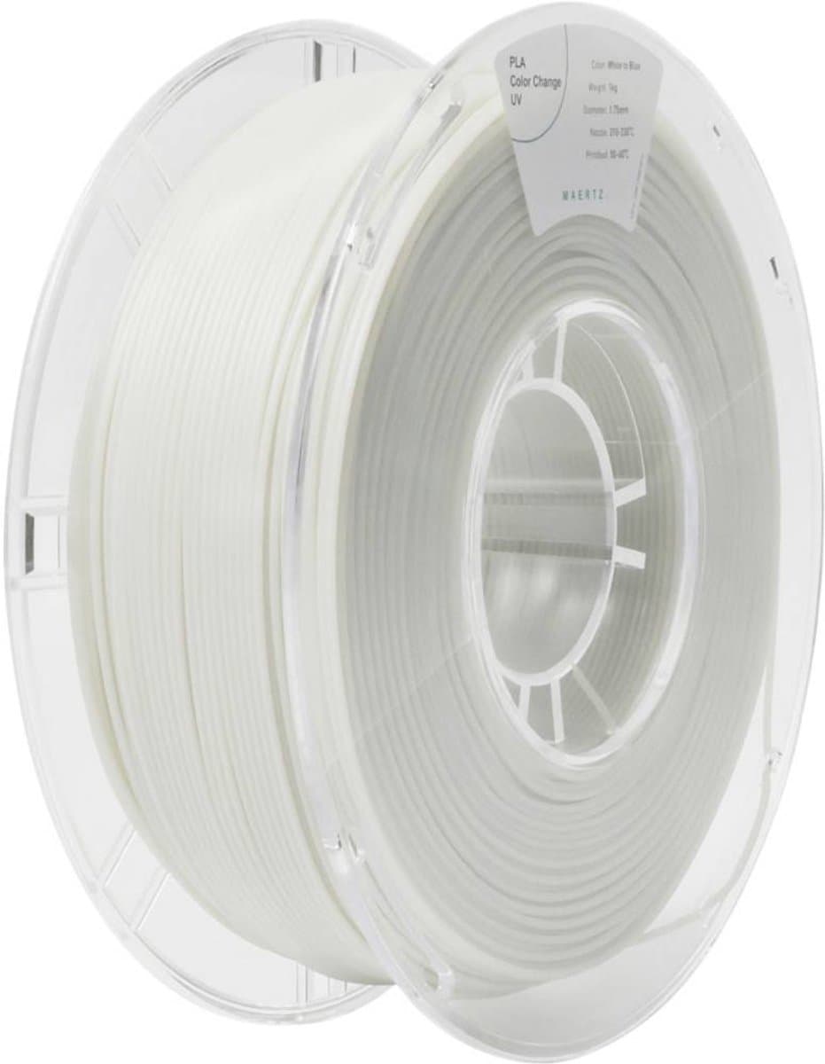 Maertz PMMA-1017-002 PMMA-1017-002 Filament PLA Color Change UV Kleurverandering 1.75 mm 1000 g Wit, Blauw 1 stuk(s)
