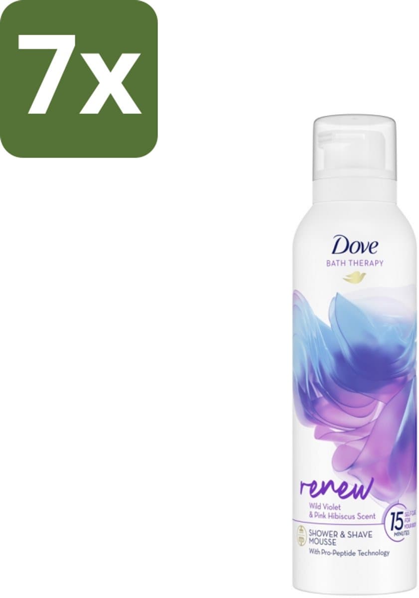 Dove Douche- & Scheerschuim - Bath Therapy - Renew - Violet & Hibiscus - 200 ml - Bulkverpakking - 7 stuks