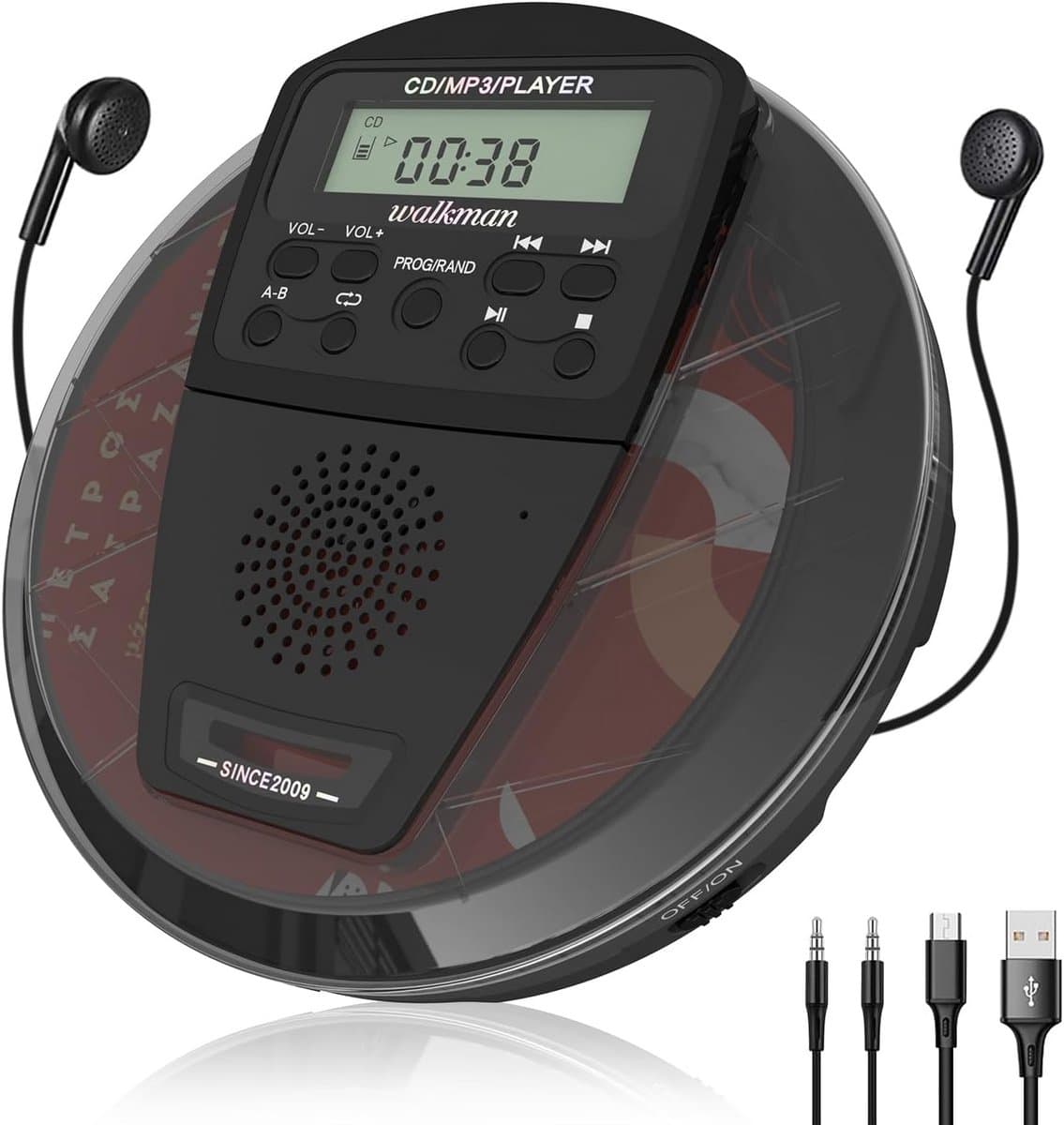 Draagbare CD-speler met Bluetooth en Ingebouwde Speakers