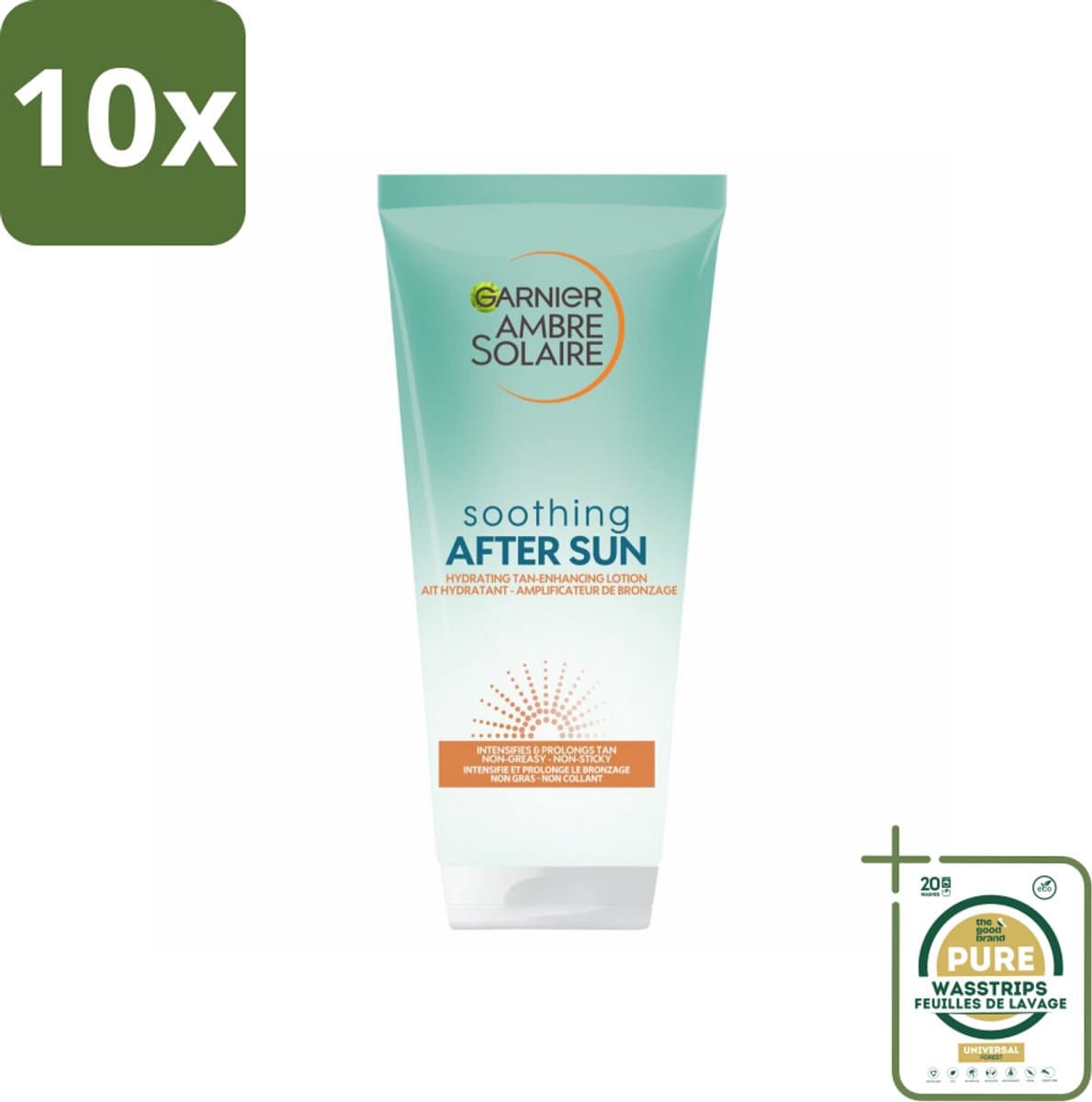 10 x Garnier - Ambre Solaire - Aftersun Melk met Zelfbruiner - Gezicht & Lichaam - 200 ml - Grootverpakking - Aftersun Melk - Zelfbruiner - Huid Verzorging - Zonverzorging - Teint Versterken