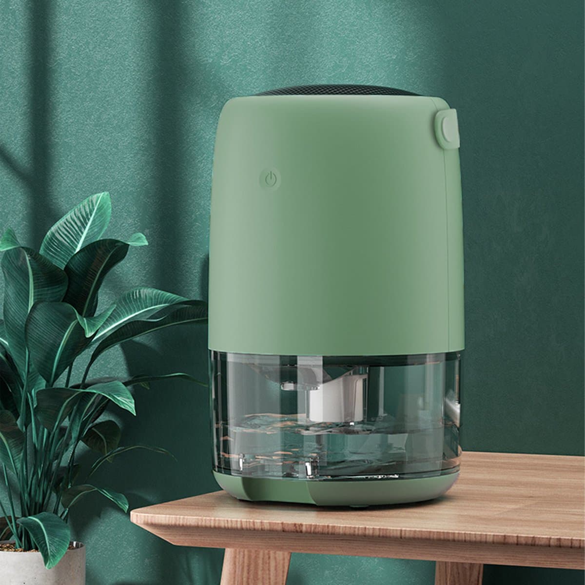 CHIWIN Luchtontvochtiger - Multifunctionele Elektrische Ontvochtiger - Compacte Condens Ontvochtiger met Zichtbare Watertank 1,1L - Stille 40W Energiebesparende Luchtontvochtiger voor Slaapkamer, Kledingkamer, Kantoor en Badkamer