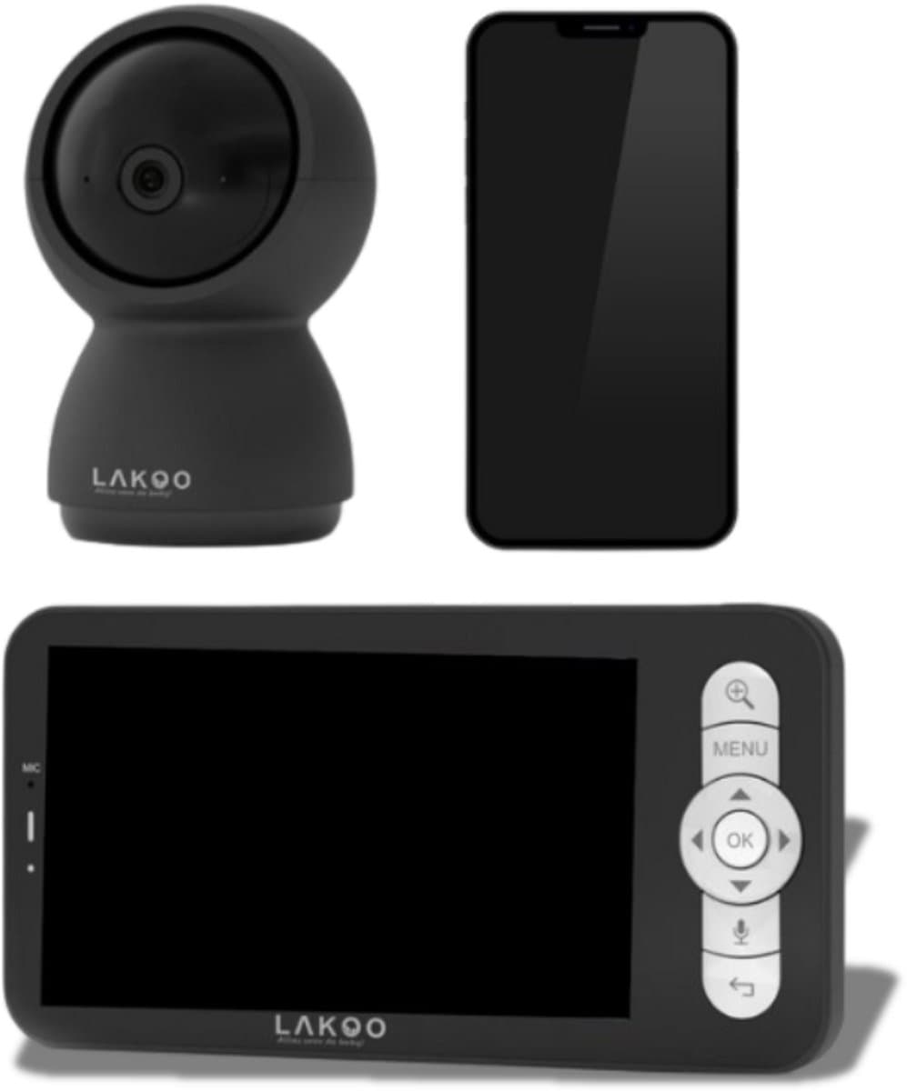 LAKOO® Kitty Babyfoon met Camera en App - Zwart - 2e Camera Mogelijk