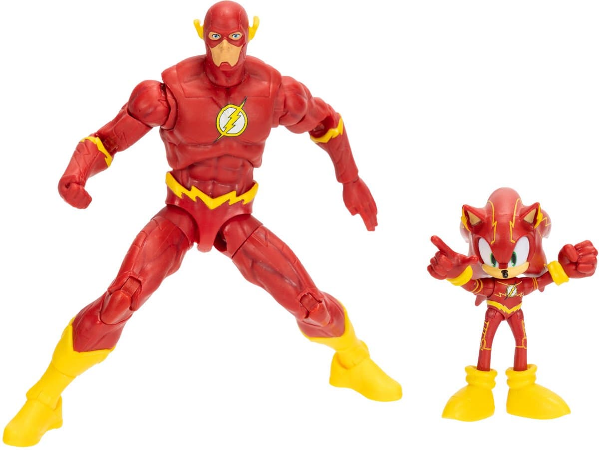 Sonic & DC Sonic als The Flash 6 cm & The Flash actiefiguren 13 cm, multipack