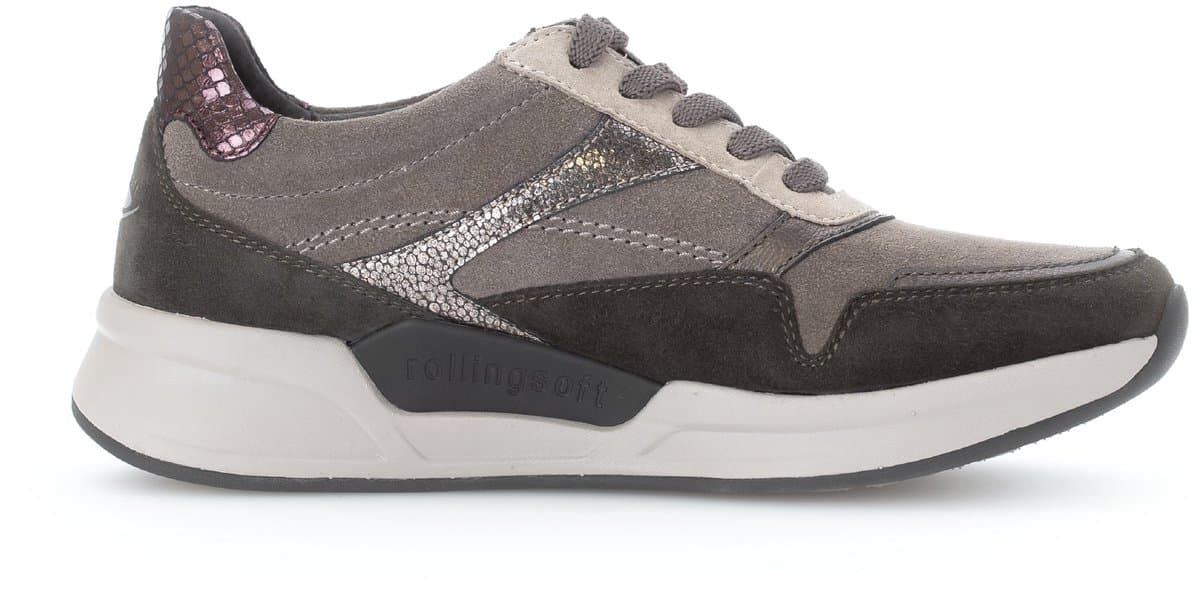 Gabor rollingsoft sensitive 56.957.30 - dames rollende wandelsneaker - Grijs - maat 37.5 (EU) 4.5 (UK)