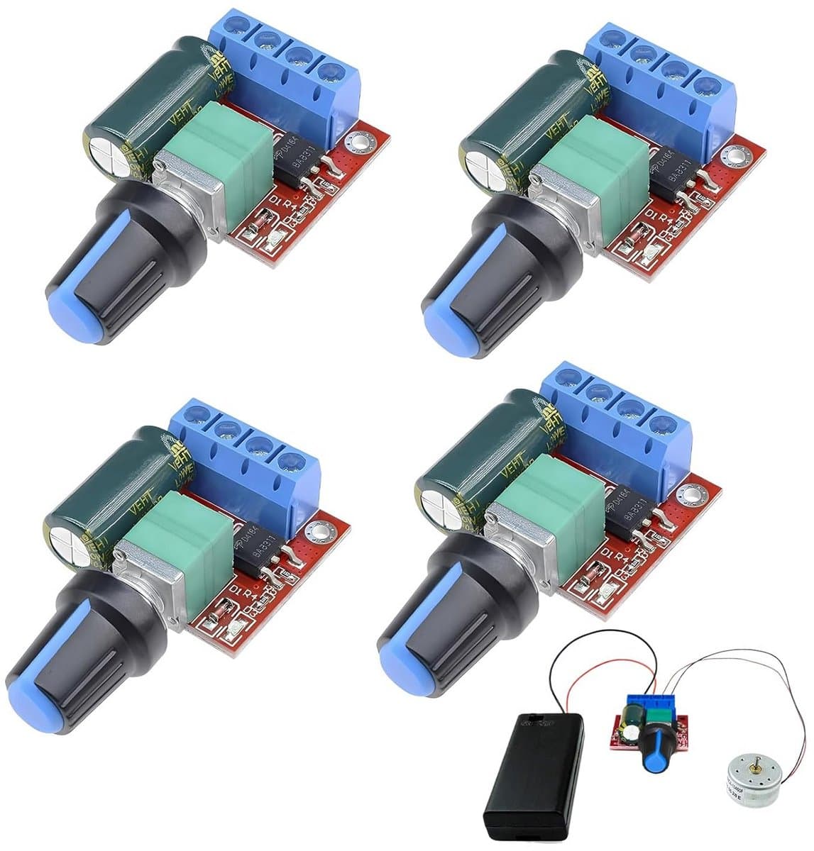 4 Stuks DC Motor Toerentalregelaar PWM Controller 5-35V met LED Display en Zekering