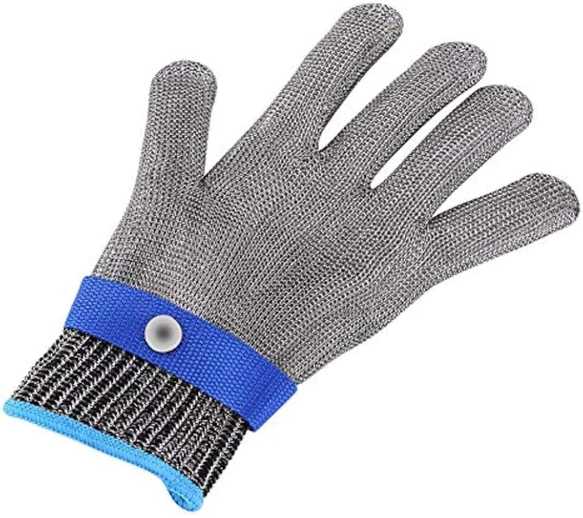 Slagerhandschoen van snijbestendig en mesvast mesh van roestvrij staal met katoenen handschoen voor linker- en rechterhand,