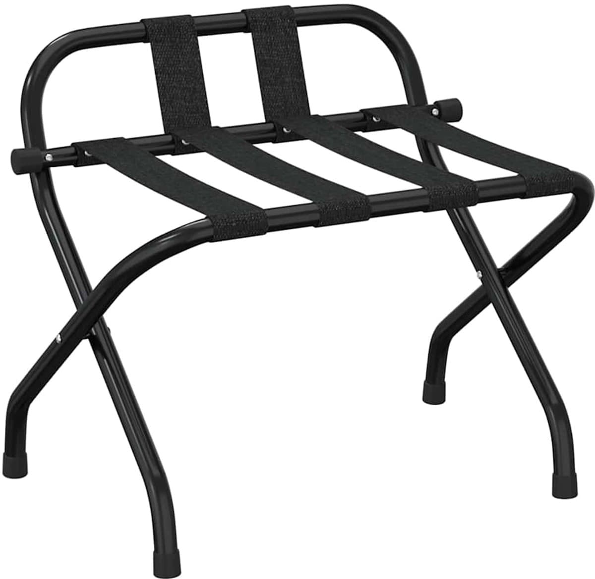 vidaXL Bagagerek met rugleuning - Zwart, 56 x 39 x 52 cm