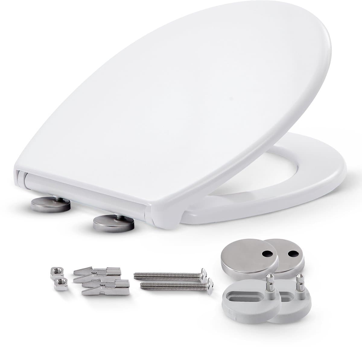 AREBOS WC-bril Softclose Afneembaar Duroplast Toiletzitting Ovaal 150 kg
