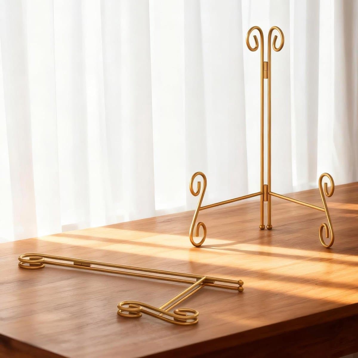 Gouden Plaatstandaard - Decoratieve Ezel - Decoraties Weergeven - Stevige IJzeren Constructie - 255 cm - Goud