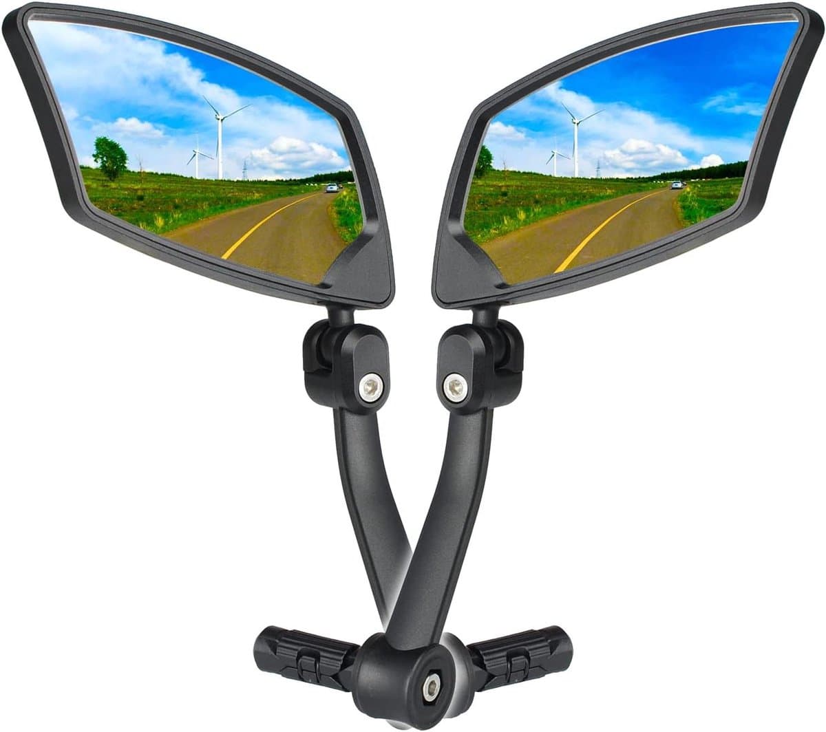 Fietsspiegel Set - Achteruitkijk Spiegel - Veilig Fietsen - HD Convexe Lens - 11.9 x 6.1 cm - Zilver
