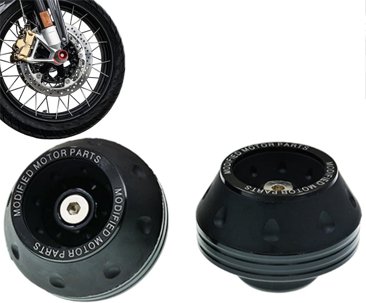 Motorfiets Framebeschermers - Valpads Set - Motor Beschermen - Aluminium Legering - 2 Stuks - Zwart