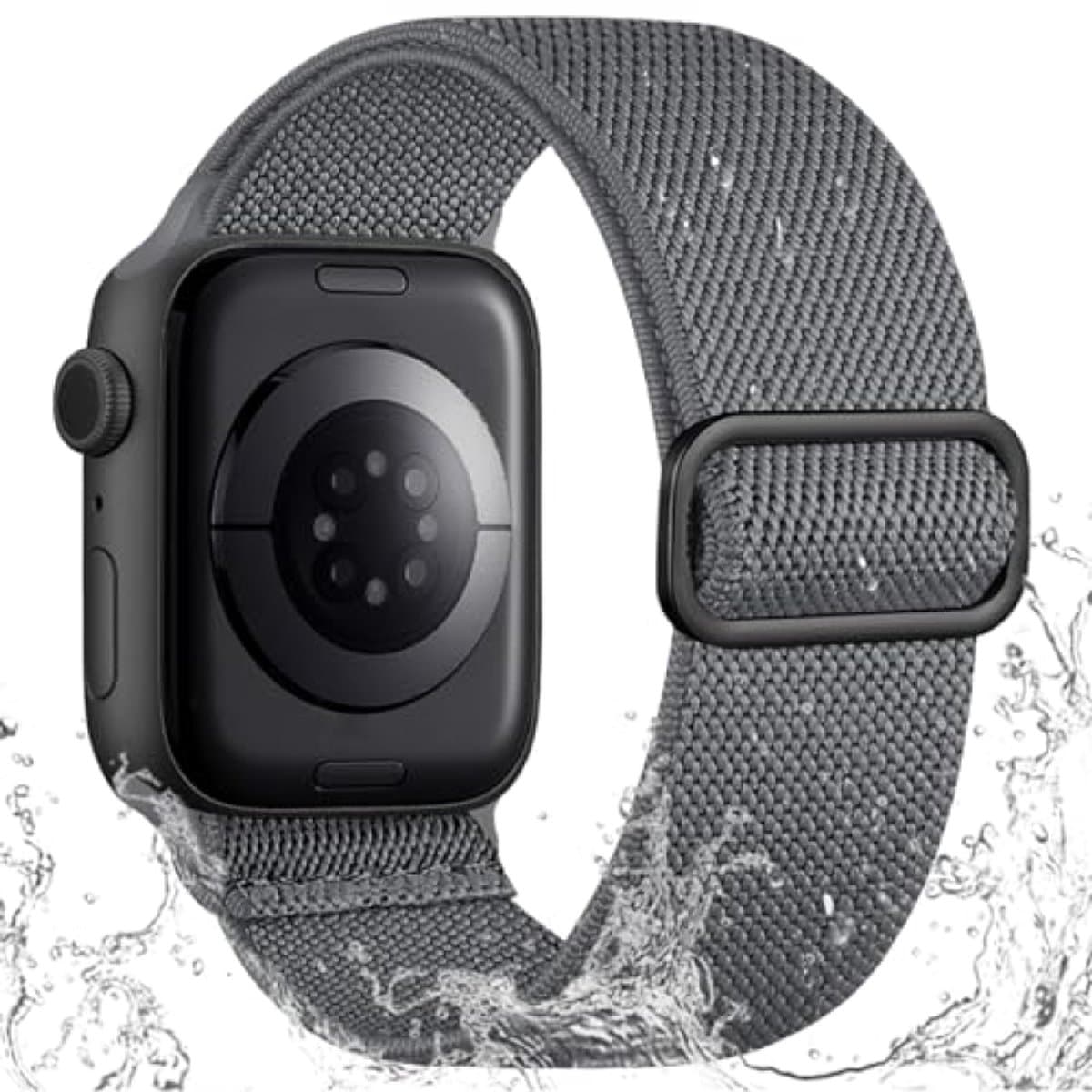 PromoHome Nylon Sportband voor Apple Watch 44/45/46/49/42 mm – Vuilafstotend Elastisch – Dames en Heren – voor iWatch Series 11/10/9/8/7/6/5/4/3/SE/Ultra