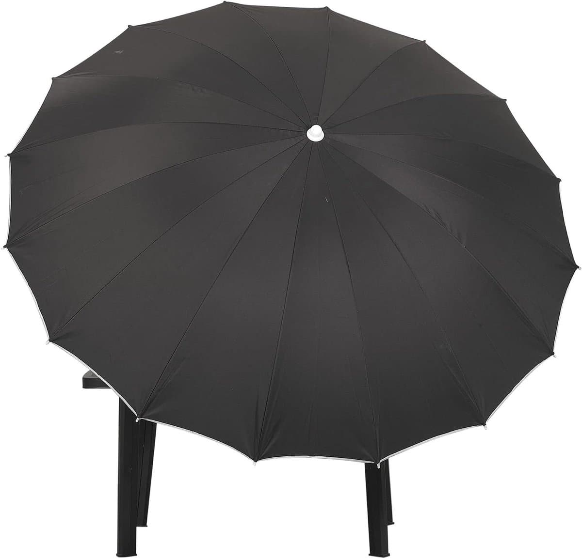 Parasol Tuin - Parasol Luifel - Zon Beschermen - Kantelbare Nek - 2.4m Diameter - Zwart
