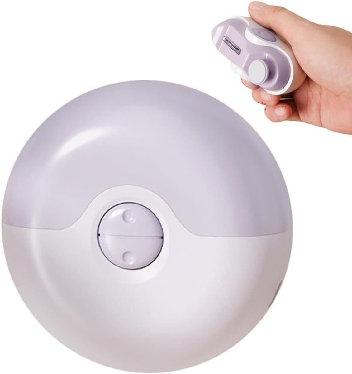 LISM-2-in-1 elektrische nagelknipper met elektrische nagelvijl – Met anti-knelfunctie en geïntegreerde opvangbak, laag geluidsniveau, Geschikt voor baby's, volwassenen en senioren (paars)