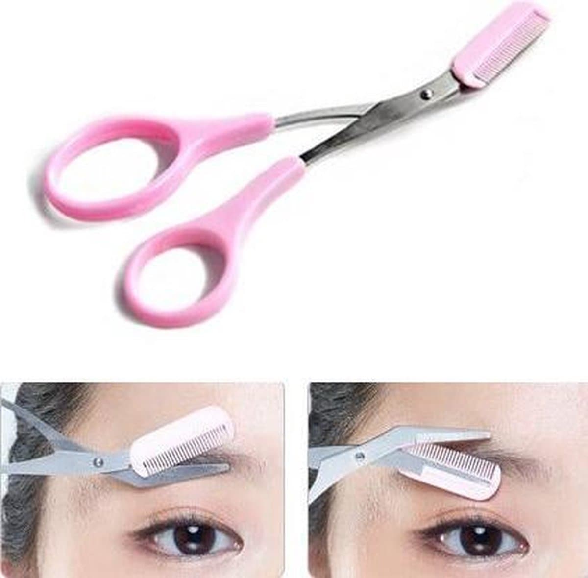Vrouwen wenkbrauw schaar kam wimper wenkbrauw trimmer cosmetische make-up tool [As Seen on Image]