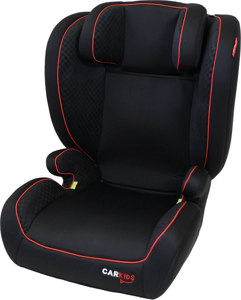Carkids I-Size Autostoeltje Frankie - Voldoet aan I-Size R-129 Norm - Voor kinderen van 100 tot 150 cm - Verstelbare hoofdsteun -Flexibele Installatiemogelijkheden - Zwart/Rood