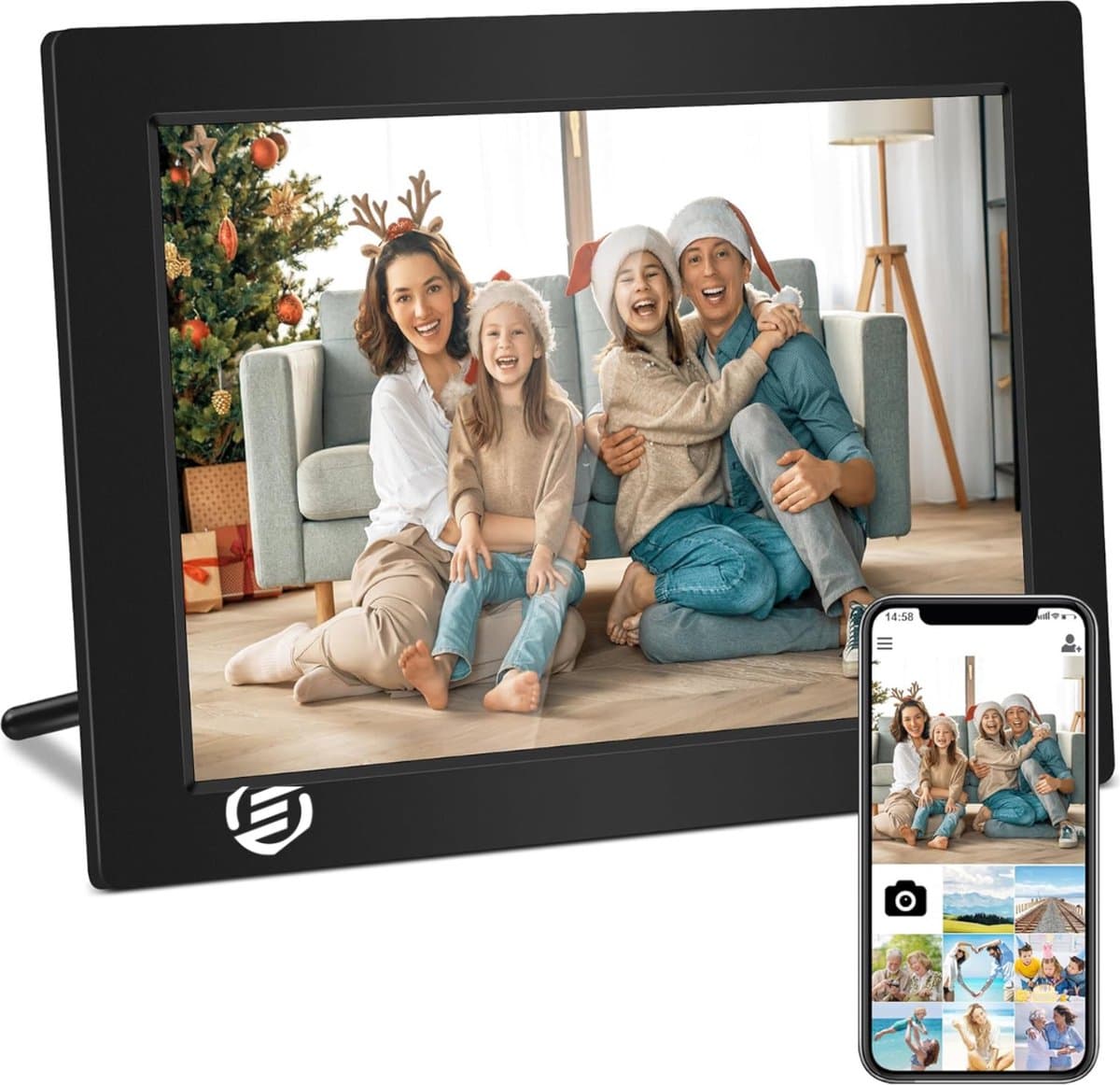 Equivera Digitale Fotolijst - Fotokader - Touchscreen - Uploaden via App - 32 GB Geheugen - WiFi - 10,1 Inch HD