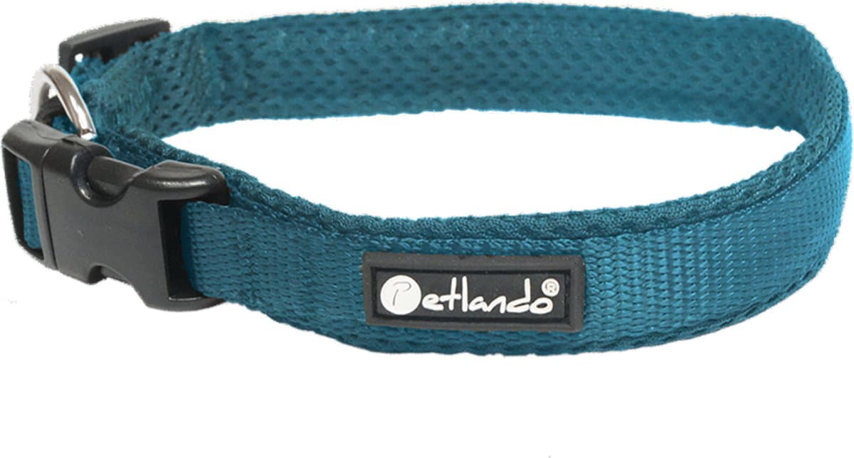 Petlando Hondenhalsband Mesh Petrol - Klikhalsband - L 50-55x4 Cm