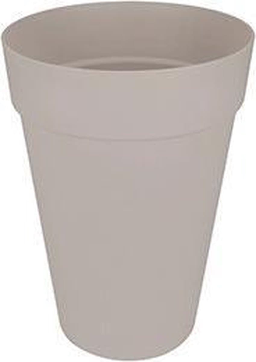 Elho Loft Urban Rond Hoog 42 - Grote Bloempot voor Buiten - Waterreservoir - 100% Gerecycled Plastic - Ø 42.0 x H 56.0 cm - Warm grijs