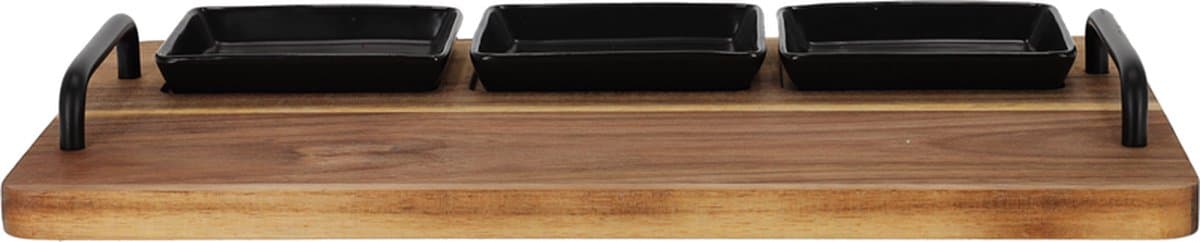 JENS Living Proefplank Sep - Serveerplank - Met bakjes - 45 x 15 x 7,5 cm